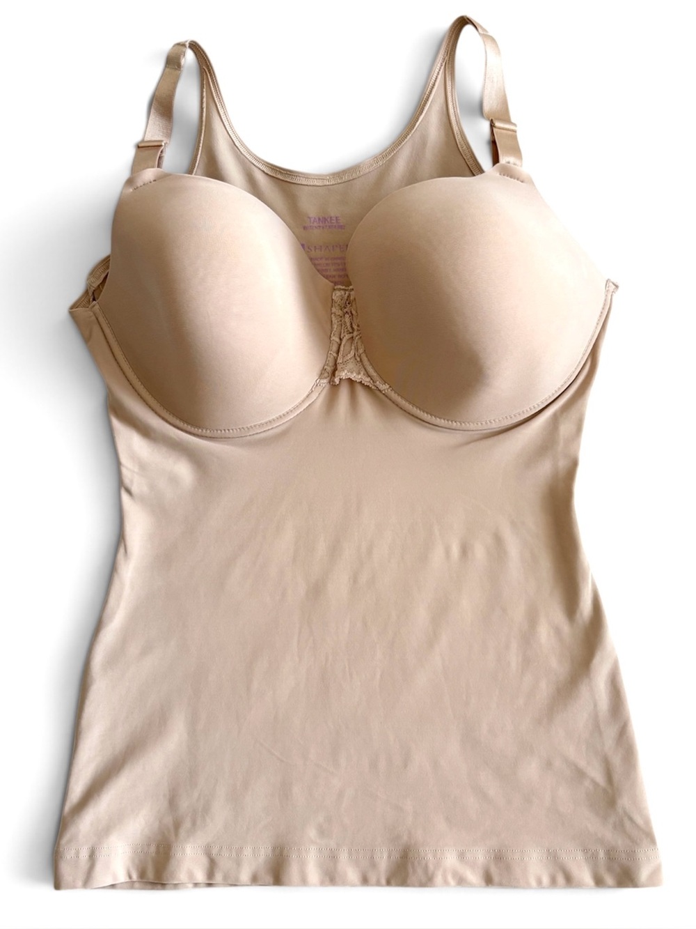 Shapeez Tankee Seamless Nude Shaping Camisole with Built-In Bra XL